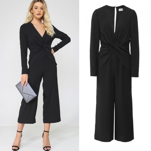 self portrait cropped cutout crepe jumpsuit NWT